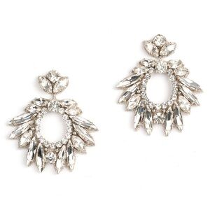 Deepa Gurnani Zienna Crystal Drop Earrings in Silver